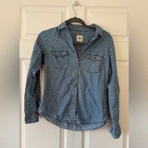 Denim polka dot shirt